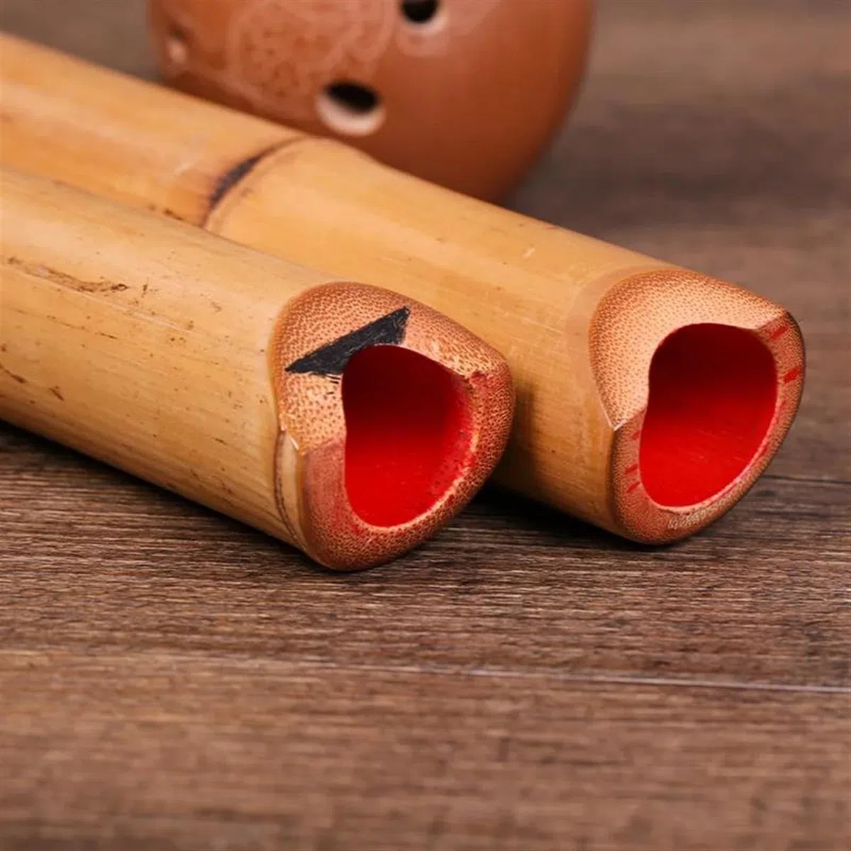Bambusflöten-Set Handgefertigte natürliche japanische Shakuhachi G/F-Taste kurze Flöte Xiao chinesisches traditionelles Musikinstrument (Color : F)