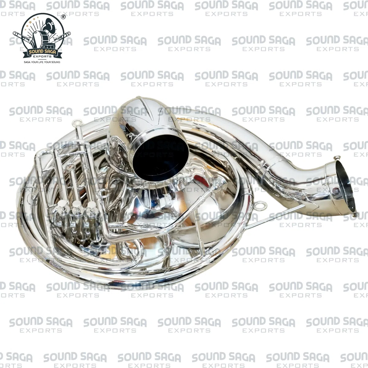 BBb 61cm Sousaphon Messing Blasinstrument mit Mundstück & Gigbag für Marschband, Schulband, Anfänger, Studenten & Fortgeschrittene Musiker (Silber)