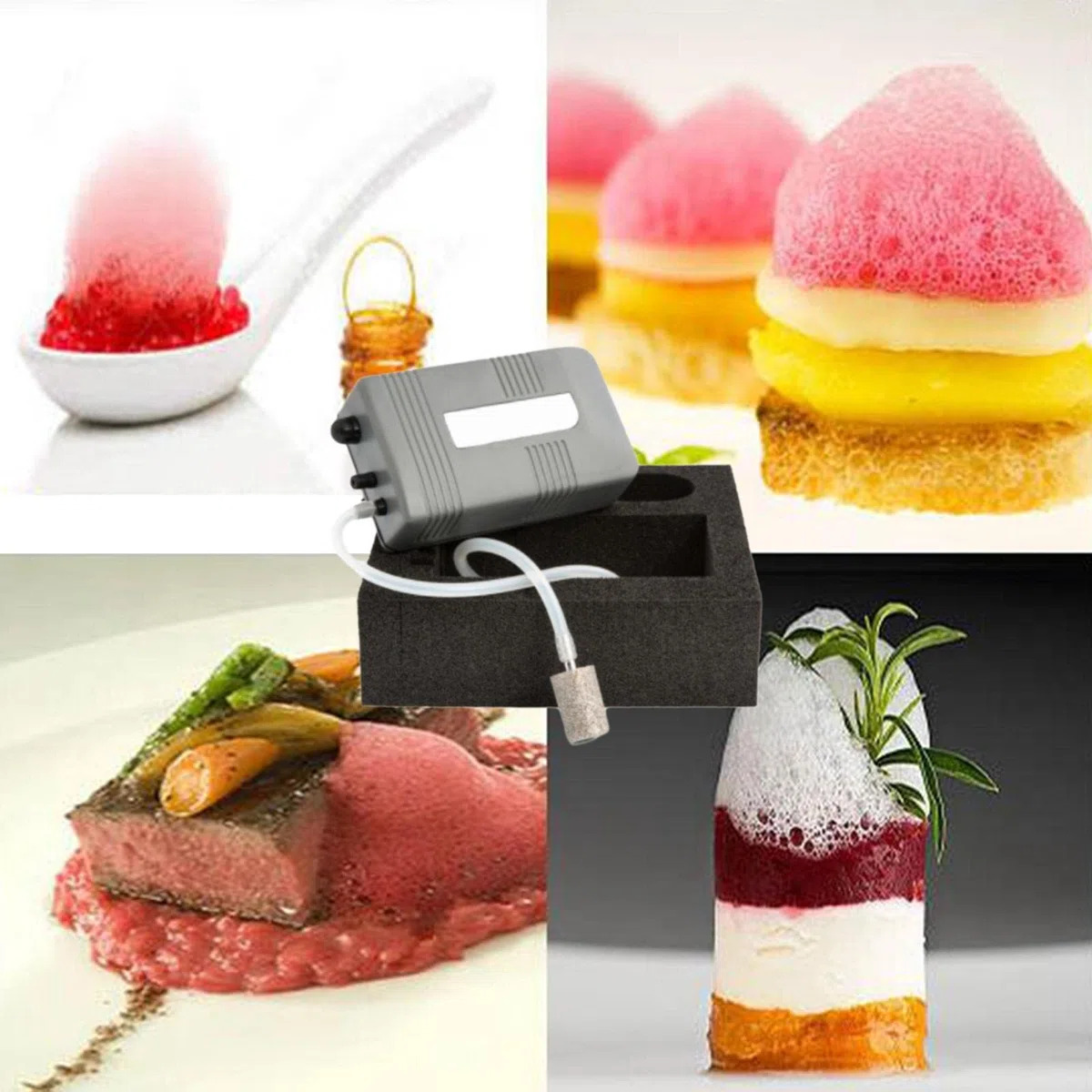 Amagogo Cuisine Schaummaschine Haushaltsküche Blasenwerkzeug Getränkeaufschäumer Sprudelspender Schnell Schäumendes PC Material für Party Hochzeit KTV