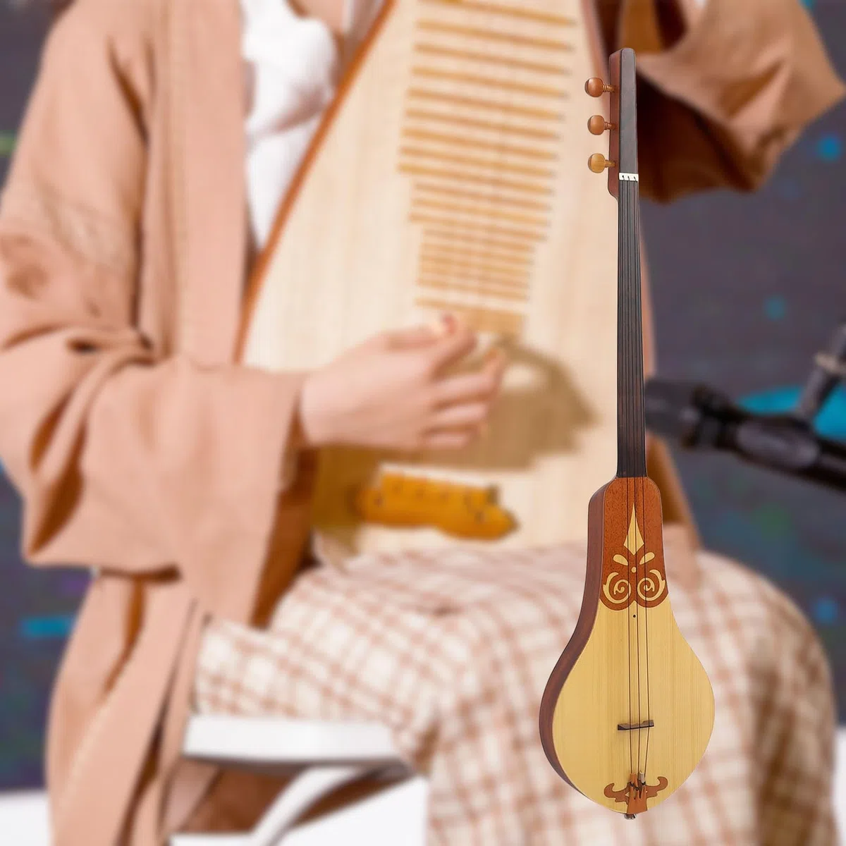 Mahagoni Dulcimer Guitar 3 String Tragbare Dulcimer mit Fichte und Mahagoni für die Übung Performance