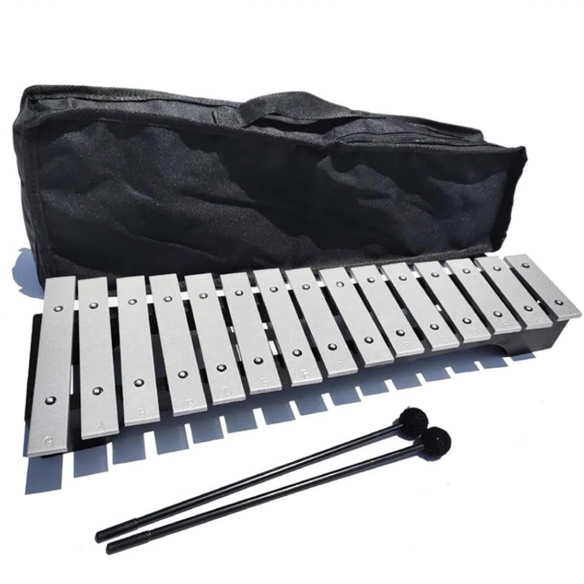 Aluminiumplatte, praktisches Glockenspiel-Schlaginstrument, 15-Noten-Xylophon, Glockenspiel-Schlaginstrument