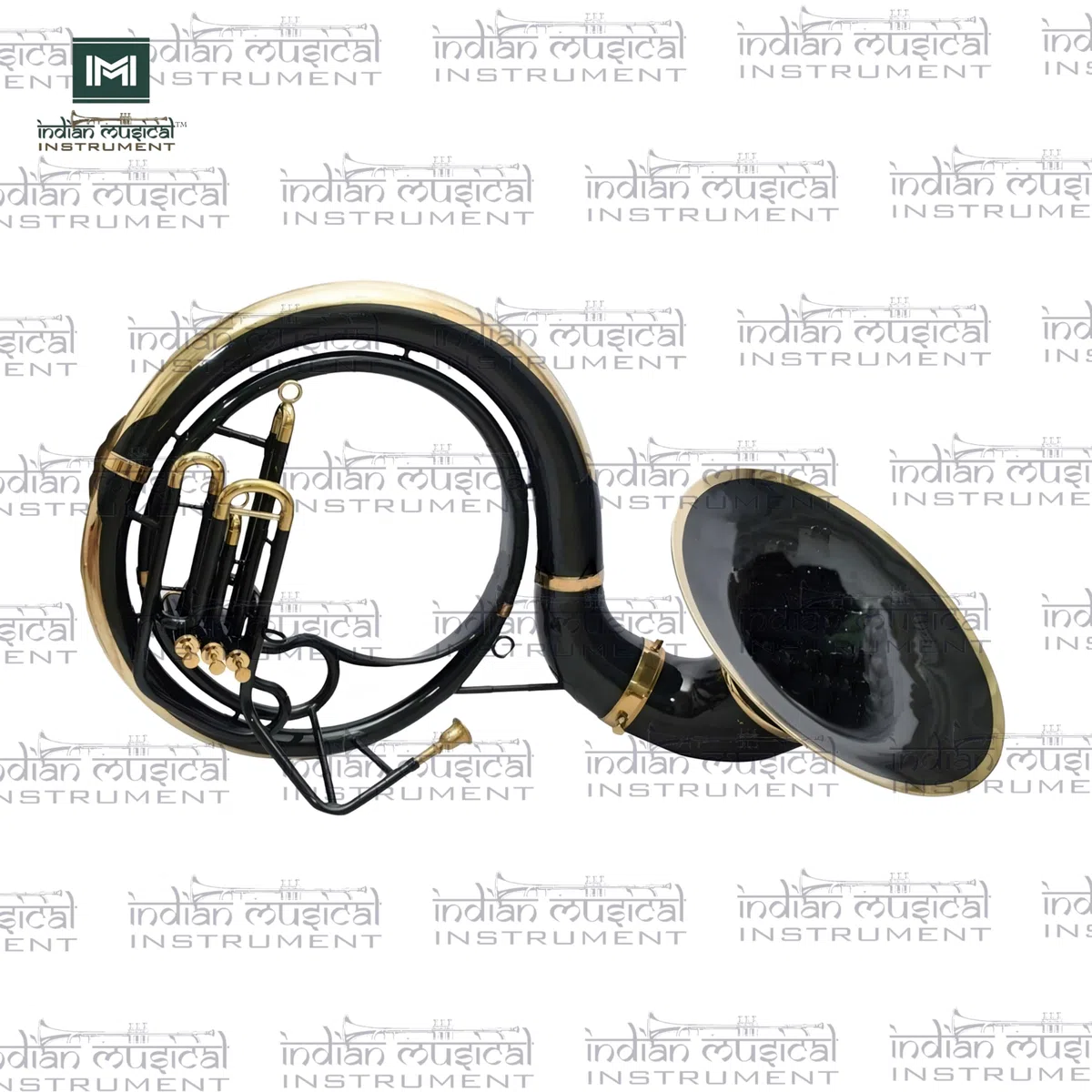 Sousaphon mit großer Glocke, Messing, handgefertigt, 61 cm, Schwarz / goldfarben