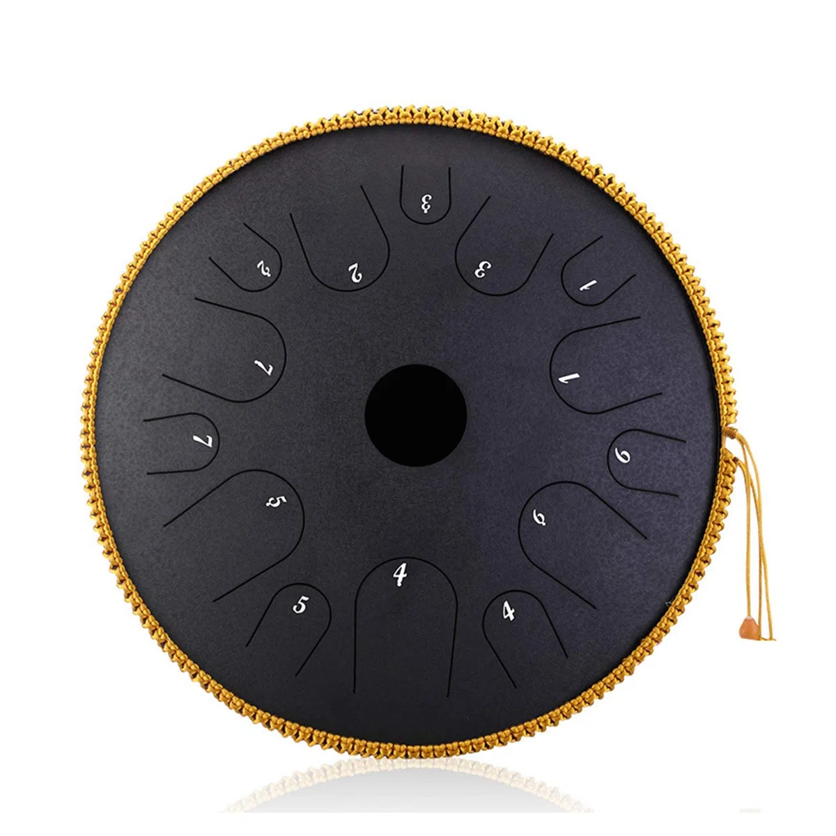 Stahlzunge Trommel 14 Zoll 14 Ton Complete Kit, C-Taste, Perkussionspsychotherapie, Geschenk Für Anfänger Und Yoga-Liebhaber (Obsidian)
