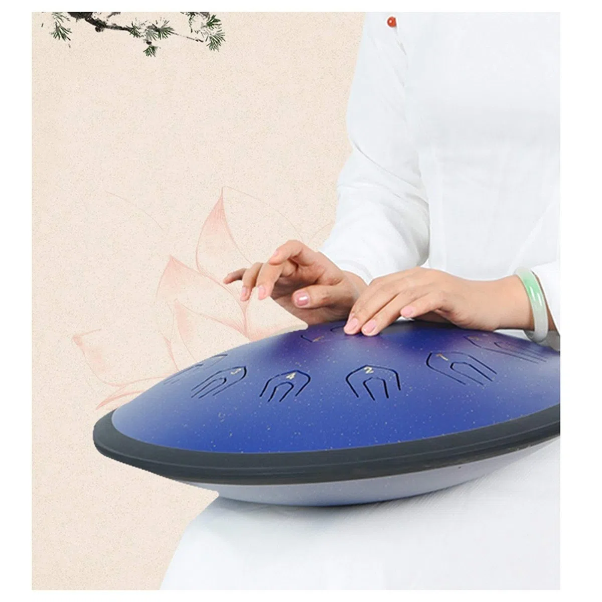 18-Zoll-Stahlzunge-Trommel, 22-Ton-Percussion-Instrument, Stahl-Percussion-Instrumenten-Kit, Geschenk Für Anfänger Und Yoga-Liebhaber, Zen, Meditation (Color : B)