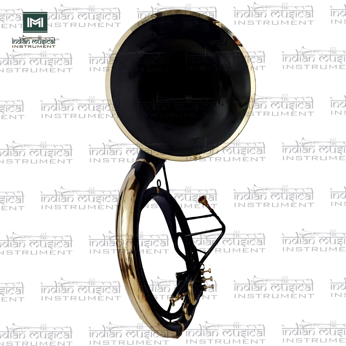 Sousaphon mit großer Glocke, Messing, handgefertigt, 61 cm, Schwarz / goldfarben