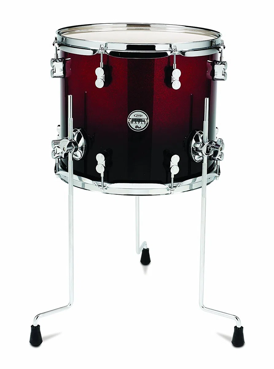 Pacific Drums Concept Maple Floor Tom, 18" x 16", Red to Black Fade Lacquer