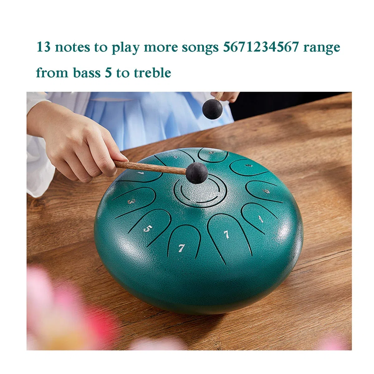 Stahlzunge Trommel 12-Zoll-13-Ton-Percussion-Instrument Für Persönliche Meditation, Yoga, Zen, Einschließlich Tragbarer Trommeln, Schläger, Fingerspitzen, Klebrige Notizen (Color : A)