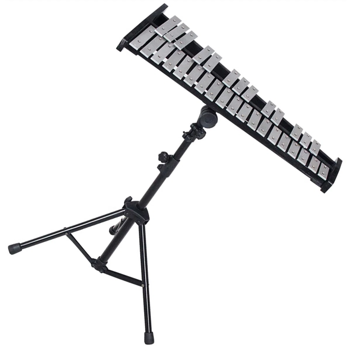 Aluminiumplatten-Xylophon, schwarzer Ständer, 32-Noten-Glockenspiel, Schlaginstrument Glockenspiel Set