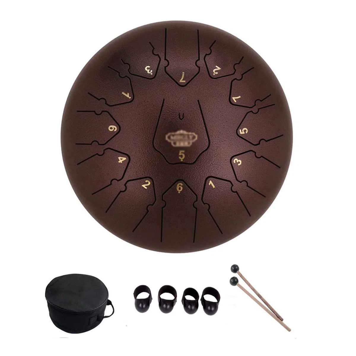 Stahlzunge Trommel 12-Zoll-13-Ton-Percussion-Instrument, Tamburin mit Schlagstöffen, Tragetasche, Geschenk für Anfänger und Yoga-Liebhaber, Meditation (Color : B)