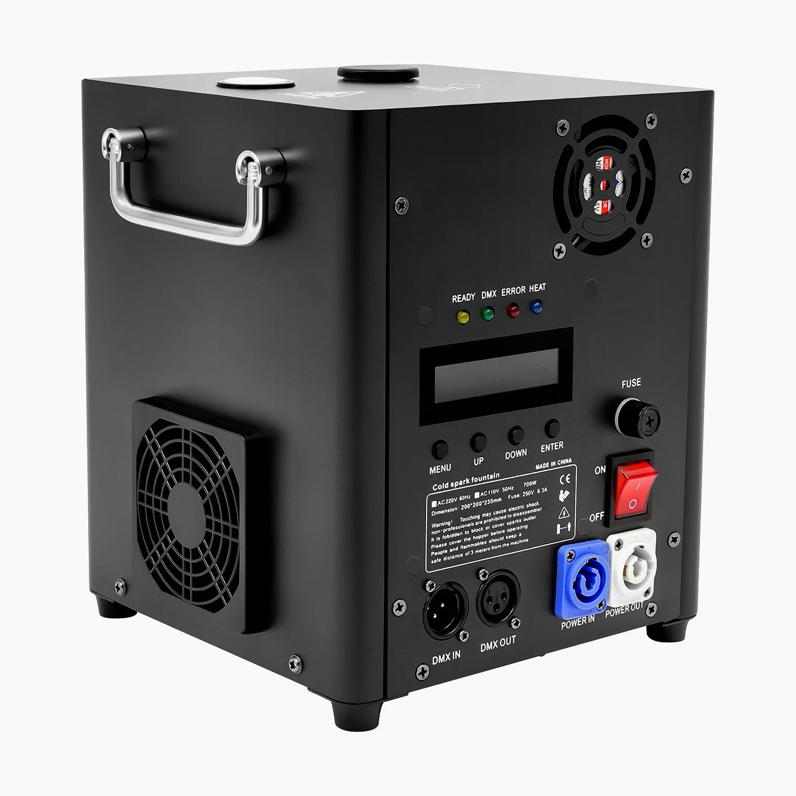 Elektrische Bühnen Nebelmaschine 700W Kaltfunkenmaschine 18.7x18.7x10 inch