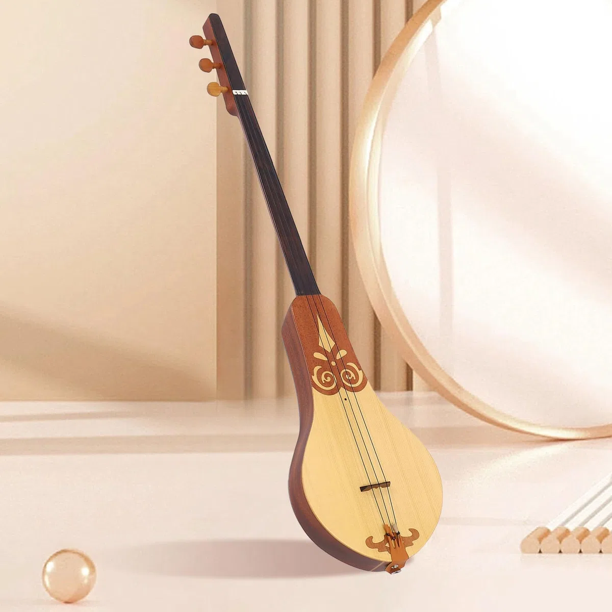 Mahagoni Dulcimer Guitar 3 String Tragbare Dulcimer mit Fichte und Mahagoni für die Übung Performance