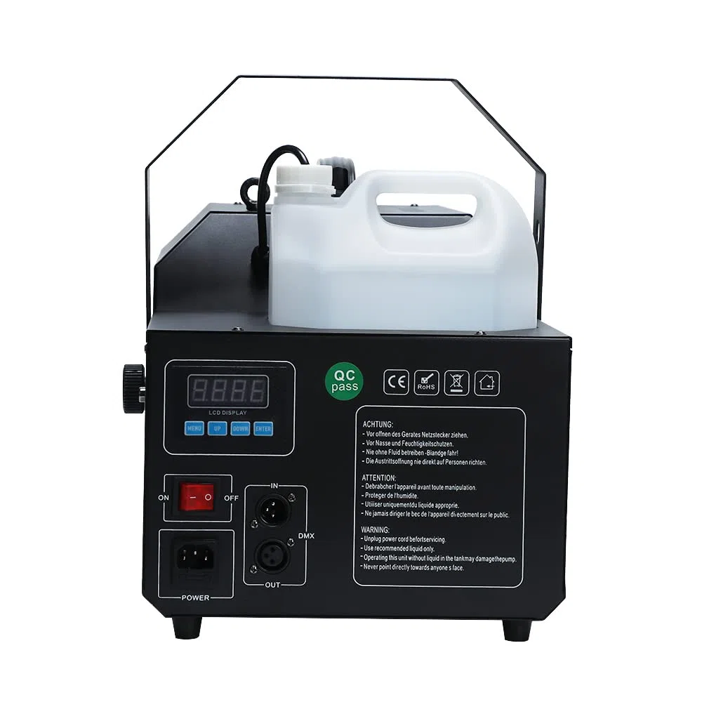 Schneemaschine, 1500W Schnee Maschine mit 12 LED Licht, 5L Wassertank, Schneeflockenmaschine DMX für Partys, Halloween