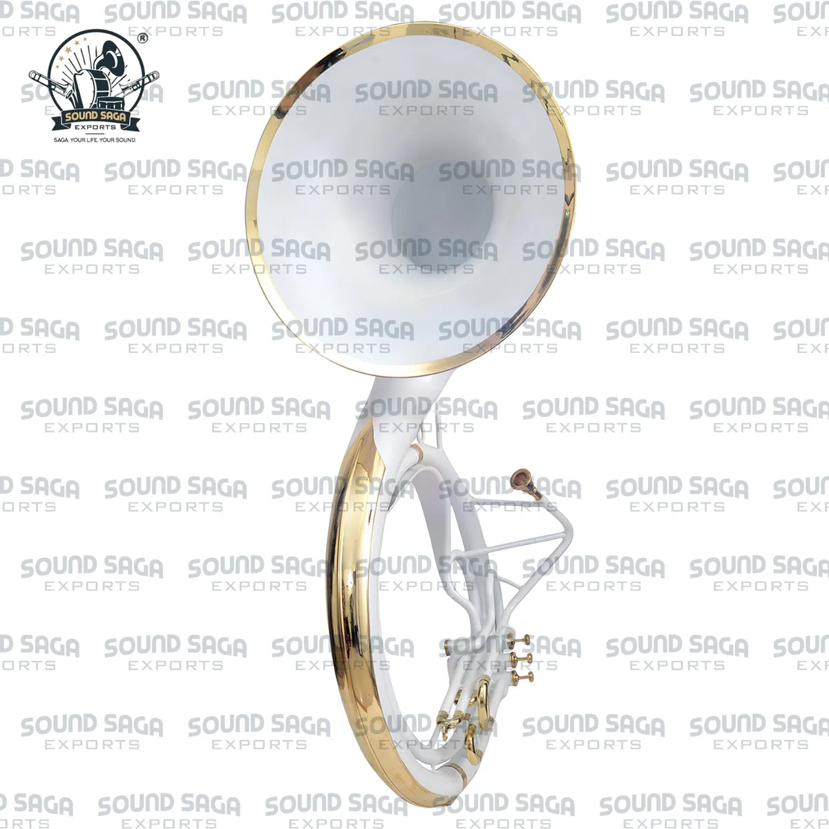 BBb 61cm Sousaphon Messing Blasinstrument mit Mundstück & Gigbag für Marschband, Schulband, Anfänger, Studenten & Fortgeschrittene Musiker (Weiß)