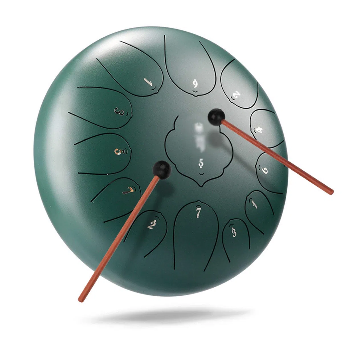 Stahlzunge Trommel 12-Zoll-13-Ton-Percussion-Instrument, Schlagstöcke, Trommelstifte, Tasche, klebrige Notizen, Yoga, Meditation, Musiktherapie (Color : A)