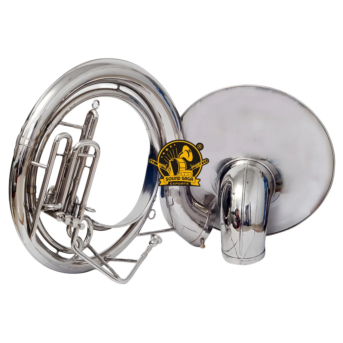 BBb 61cm Sousaphon Messing Blasinstrument mit Mundstück & Gigbag für Marschband, Schulband, Anfänger, Studenten & Fortgeschrittene Musiker (Silber)