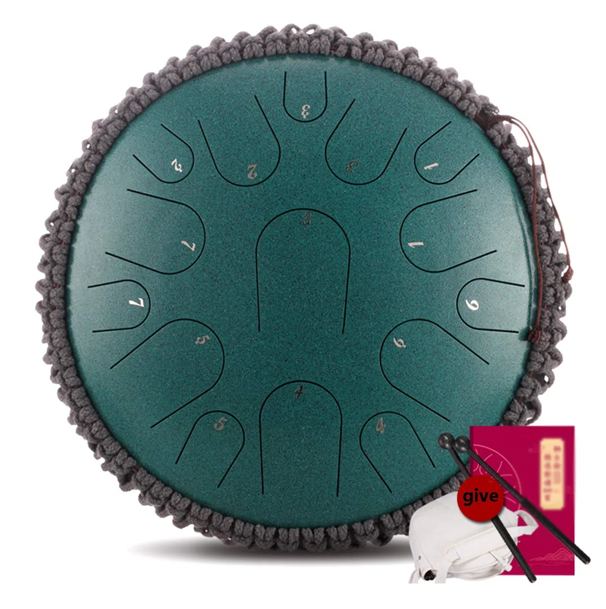 Stahlzungentrommel 15-Ton-13-Zoll-Percussion-Instrument, Geschenk für Erwachsene und Kinder, Meditation, Yoga und Zen (Color : A)