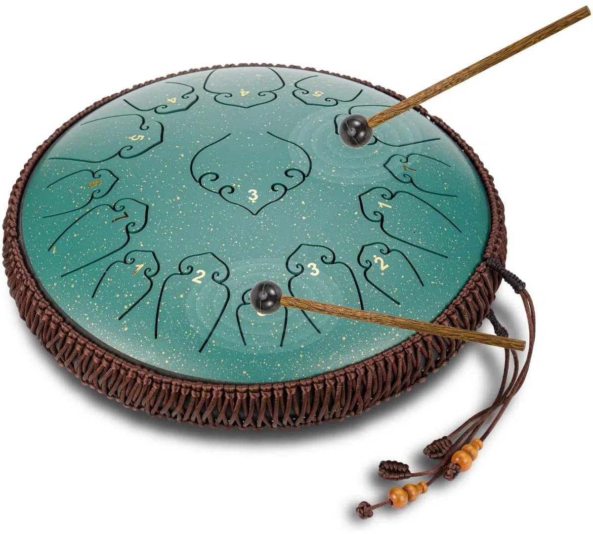 Stahlzunge Trommel 14 Zoll 15 Anmerkung Percussion Instrument, manuelles Percussion Instrument Tamburin, Gürtelhammer, Reisetasche, Yoga, Meditation, Musiktherapie (Color : A)
