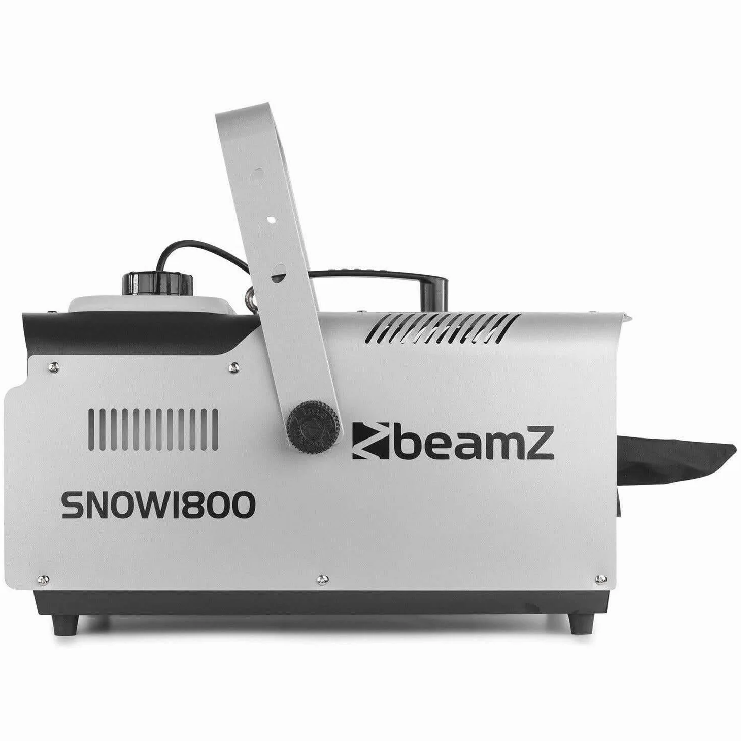 BeamZ SNOW1800 Schneemaschine mit 5 Liter Flüssigkeit, 1800 Watt Schnee Maschine mit Fernbedienung, inkl. Schneefluid, Snow Machine, DMX, Timer, Mini Schneekanone Garten, Snow Fall Winter Simulation