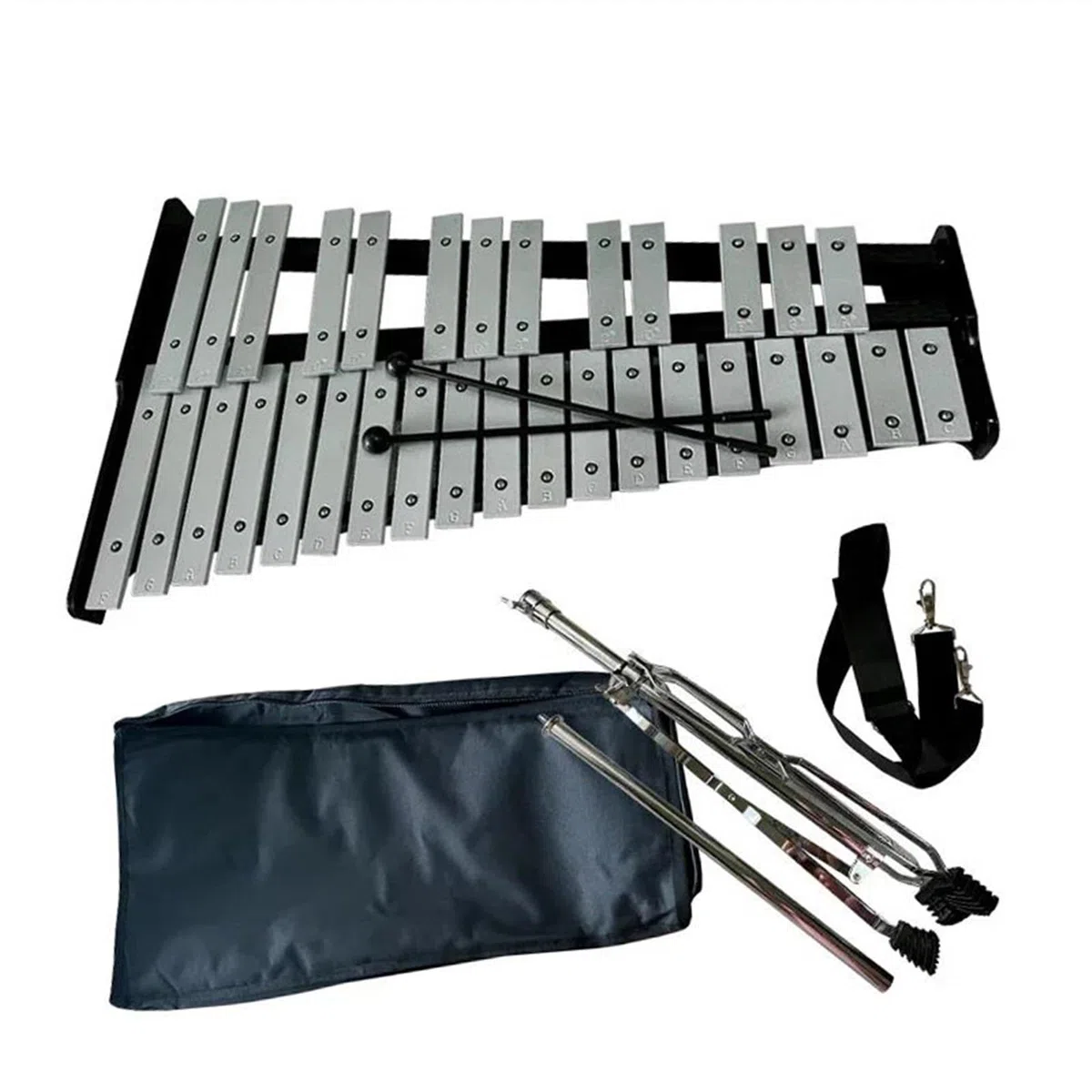 Xylophon Kit 32 Tasten Metalltasten Xylophon Mit Ablage Neusilber Oberflächenmaterial Metall Korpusmaterial