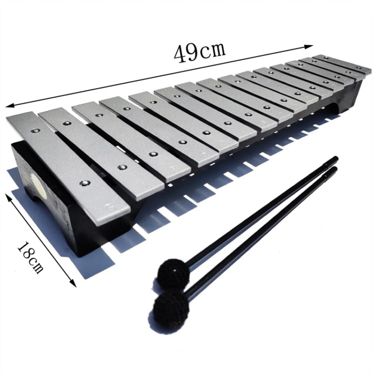 15-Noten-Aluminiumplatte, praktisch und exquisit, Glockenspiel-Schlaginstrument, Glockenspiel-Schlaginstrument