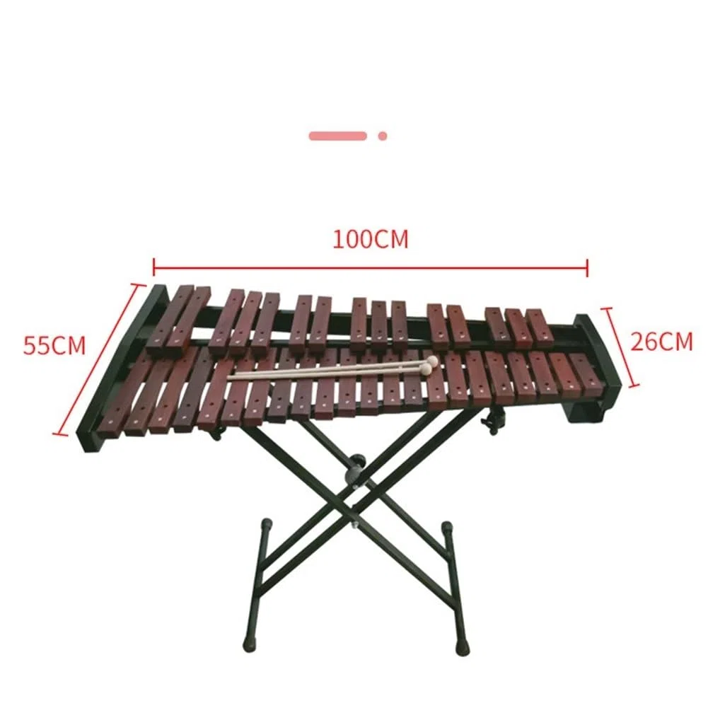 Professionelles Xylophon aus Mahagoniholz mit 37 Tasten, Glockenspiel, Schlaginstrument für den Unterricht, mit verstellbarem Ständer und Gigbag
