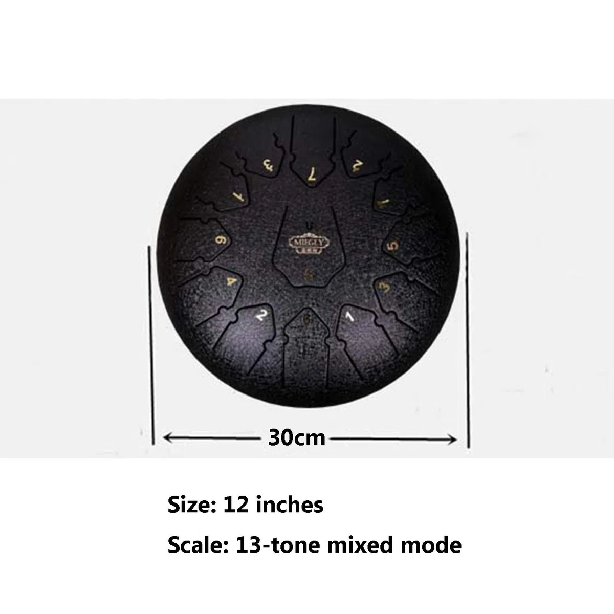 Stahlzunge Trommel 12-Zoll-13-Ton-Percussion-Instrument, Tamburin mit Schlagstöffen, Tragetasche, Geschenk für Anfänger und Yoga-Liebhaber, Meditation (Color : B)