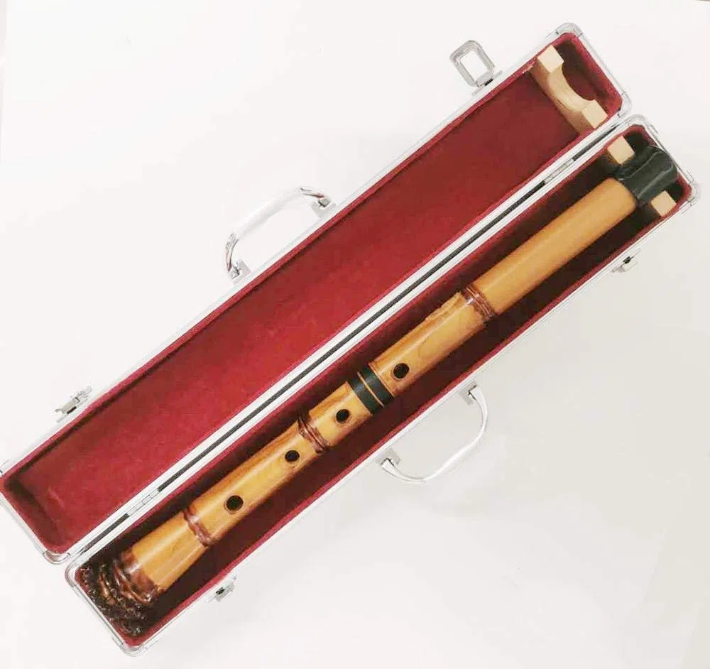 1.6 E Key 1.8 D Key Soundtrack Fünf-Loch-Holzblasinstrument Shakuhachi-Flöte (Color : D 54.5 with case)
