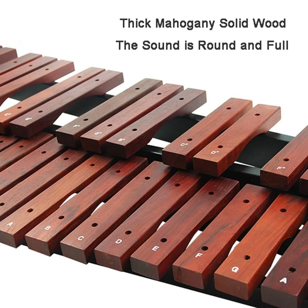 Professionelles Xylophon aus Mahagoniholz mit 37 Tasten, Glockenspiel, Schlaginstrument für den Unterricht, mit verstellbarem Ständer und Gigbag
