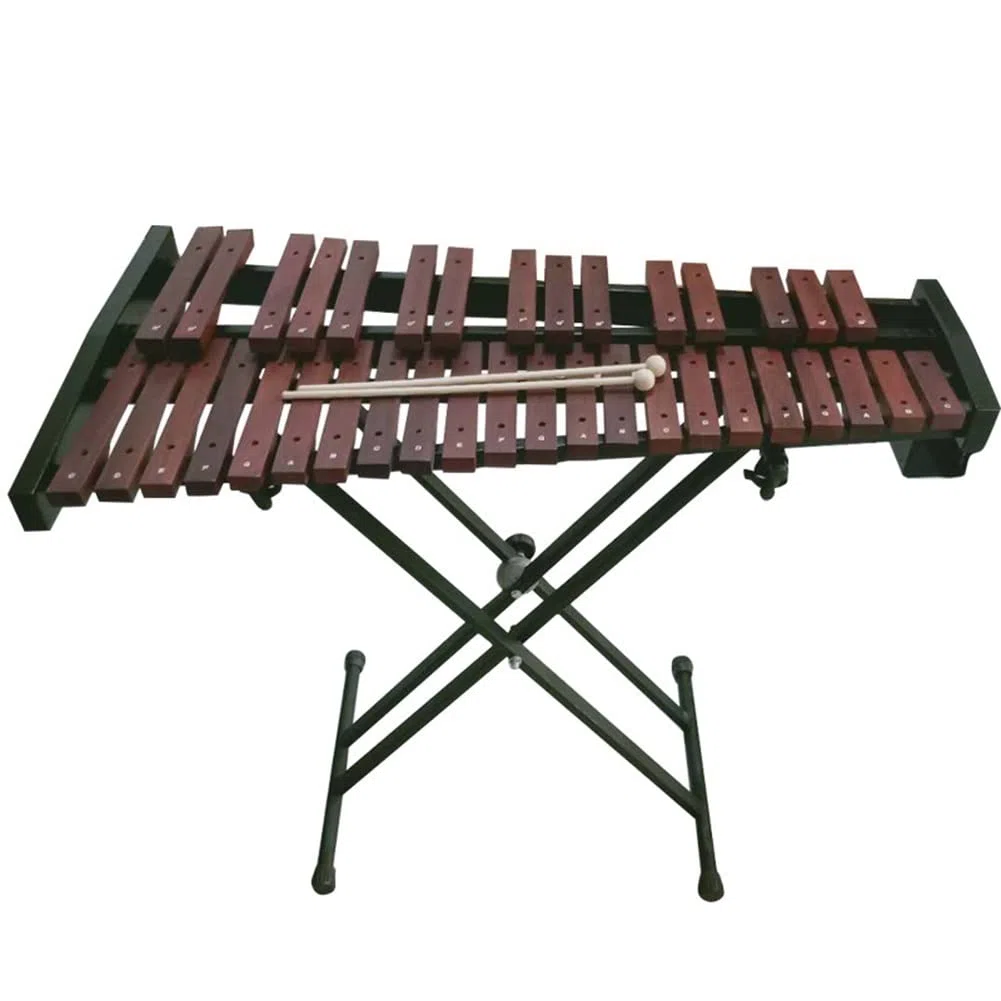 Professionelles Xylophon aus Mahagoniholz mit 37 Tasten, Glockenspiel, Schlaginstrument für den Unterricht, mit verstellbarem Ständer und Gigbag