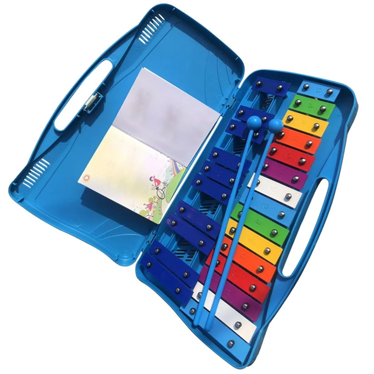 25 Klangfarben-Aluminiumplatte, praktisches Glockenspiel, Xylophon, Schlaginstrument, Glockenspiel, Schlaginstrument