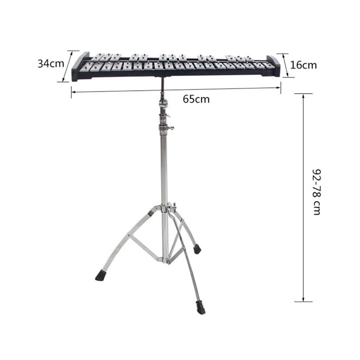 Aluminiumplatten-Xylophon, schwarzer Ständer, 32-Noten-Glockenspiel, Schlaginstrument Glockenspiel Set