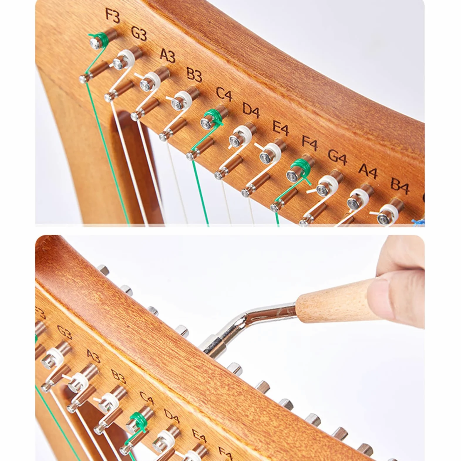 19-saitige Hebelharfe mit Mahagoni-Körper, Stimmschlüssel und Tasche für reichhaltige Resonanz, ideal für Anfänger und Profis