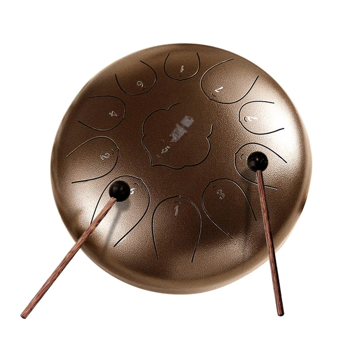 Stahlzunge Trommel 12-Zoll-11-Ton-Percussion-Instrument, Schlagstöcke, Trommelstifte, Tasche, Klebrige Notizen, Yoga, Meditation, Musiktherapie (Color : A)