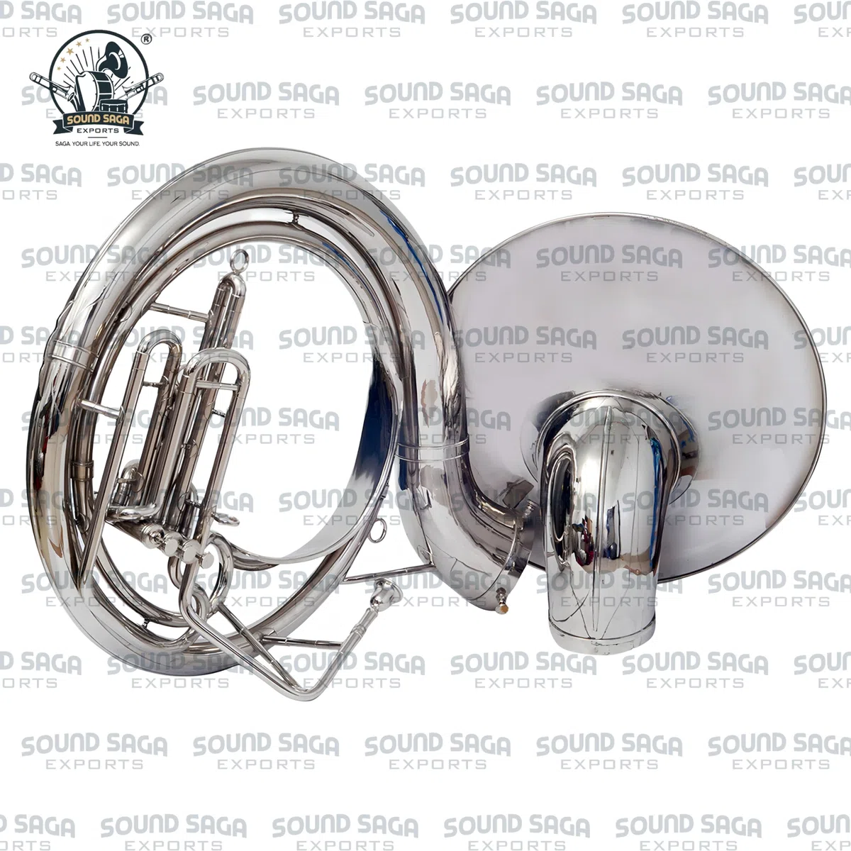 BBb 61cm Sousaphon Messing Blasinstrument mit Mundstück & Gigbag für Marschband, Schulband, Anfänger, Studenten & Fortgeschrittene Musiker (Silber)