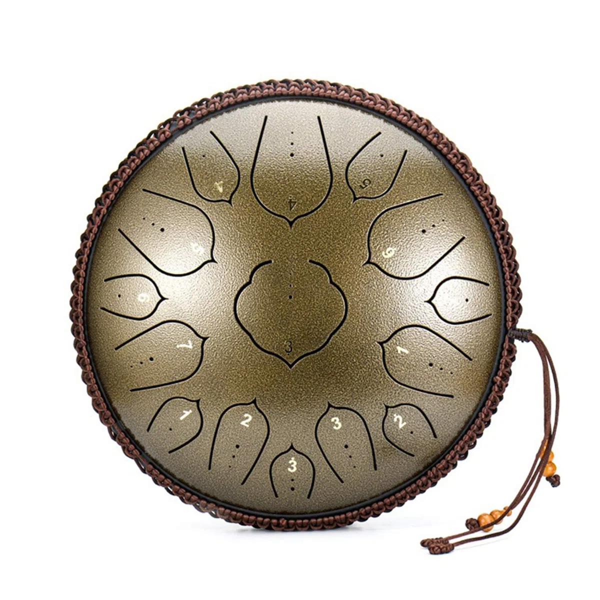 Stahlzunge-Trommel 14 Zoll 15 Pech-Percussion-Instrument, Stahltrommel-Kit Mit Trommelstäbchen/Fingerbetten/Musik-Score, Ein Geschenk Für Anfänger Und Yoga-Liebhaber (Color : B)