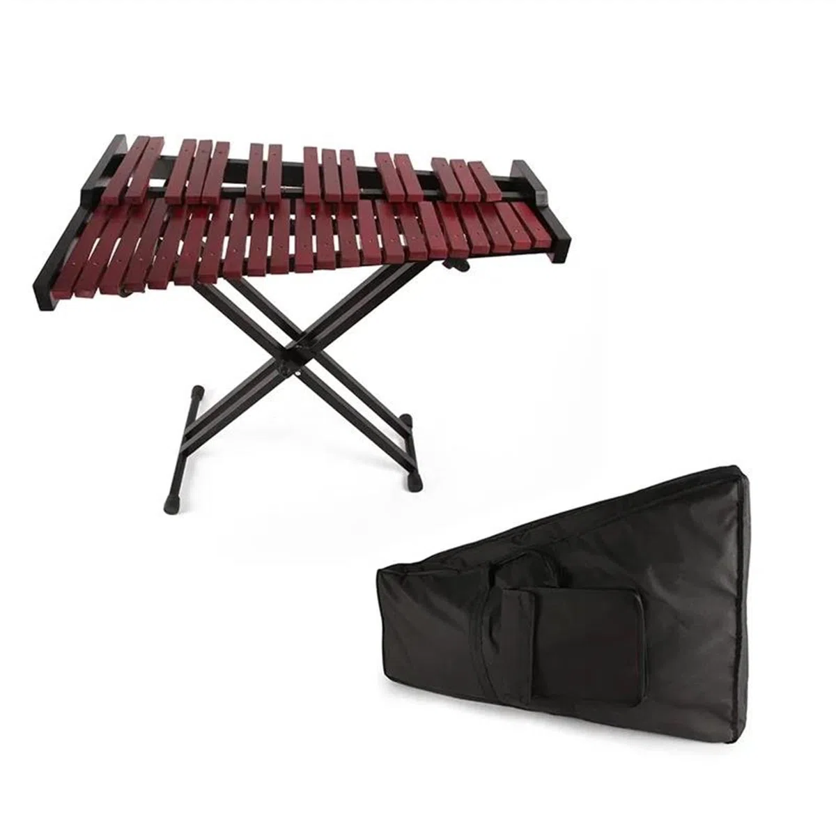 Professional Xylophone 37-Ton Holz-Klangplatte Redwood Xylophon Percussion Mit Klappbarem Klavierständer