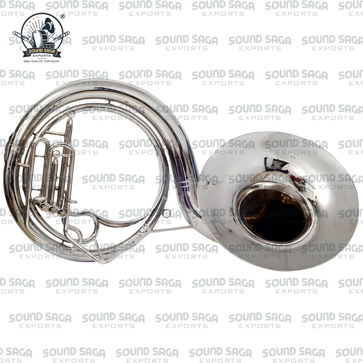 BBb 61cm Sousaphon Messing Blasinstrument mit Mundstück & Gigbag für Marschband, Schulband, Anfänger, Studenten & Fortgeschrittene Musiker (Silber)