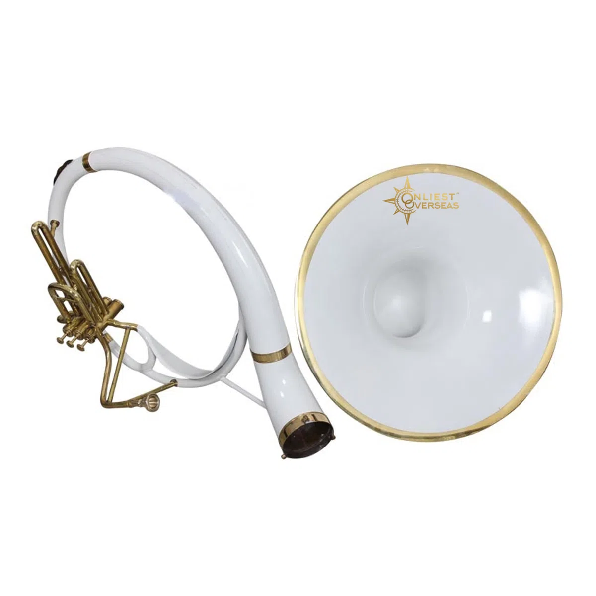 Sousaphon 55,9 cm Messing-Instrument mit warmem Ton, glatten Ventilen, mit Mundstück und Hartschalenkoffer.