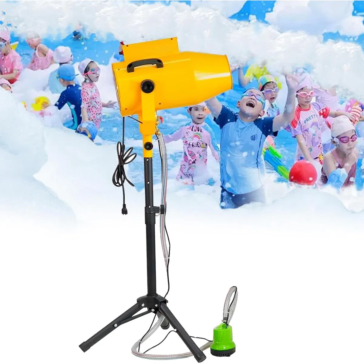 Hochleistungs Schaummaschine 1000W für Outdoor Spaß & Festivals Yellow