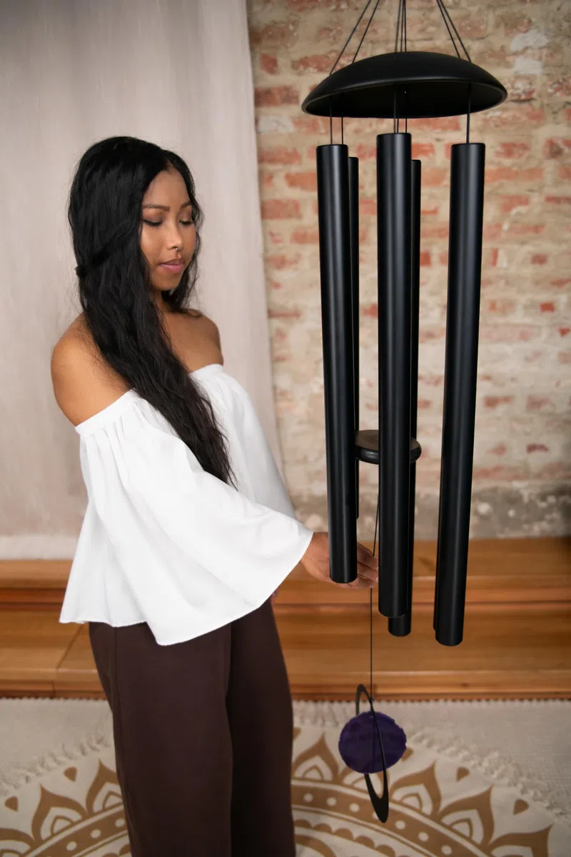 Sonic Energy 50" Purple Agate Meditation Chime, Schwarz (MCDT50ABK)