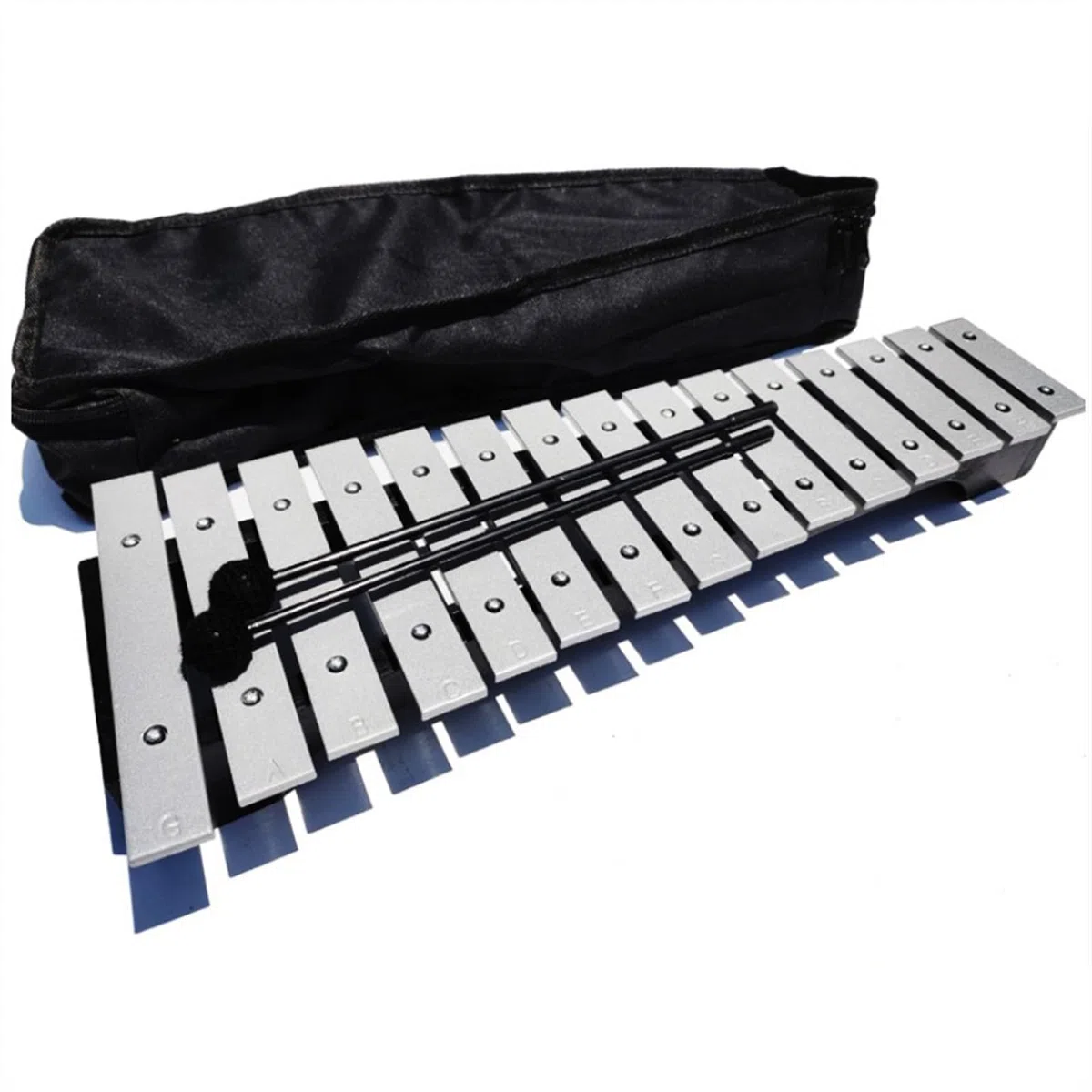 Aluminiumplatte, praktisches Glockenspiel-Schlaginstrument, 15-Noten-Xylophon, Glockenspiel-Schlaginstrument