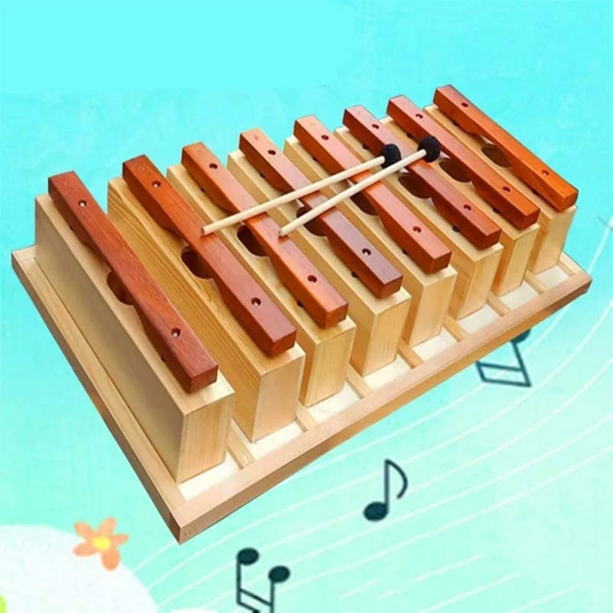 Xylophon-Instrument Palisander-Klangstein 8-Ton-Xylophon Glockenspiel Palisander-Xylophon Standard-Schlaginstrument