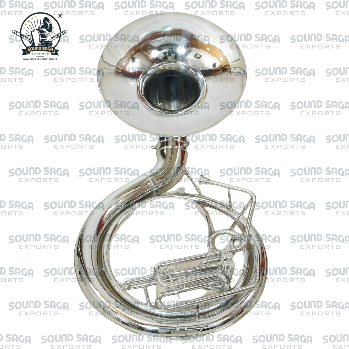 BBb 61cm Sousaphon Messing Blasinstrument mit Mundstück & Gigbag für Marschband, Schulband, Anfänger, Studenten & Fortgeschrittene Musiker (Silber)