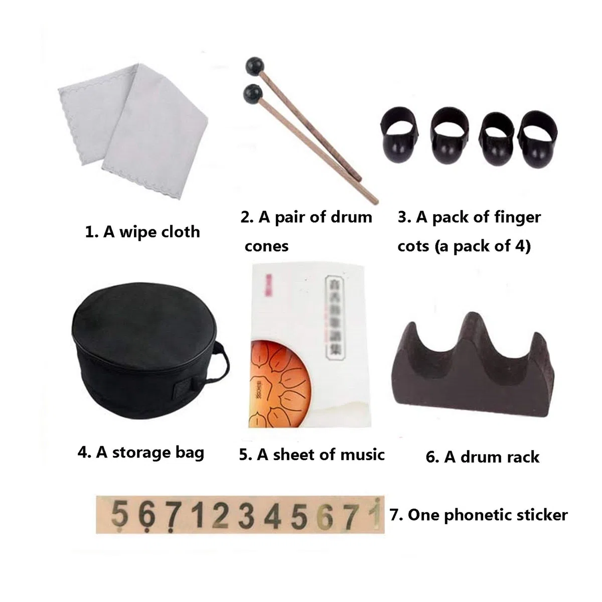 Stahlzunge Trommel 12-Zoll-13-Ton-Percussion-Instrument, Tamburin mit Schlagstöffen, Tragetasche, Geschenk für Anfänger und Yoga-Liebhaber, Meditation (Color : B)
