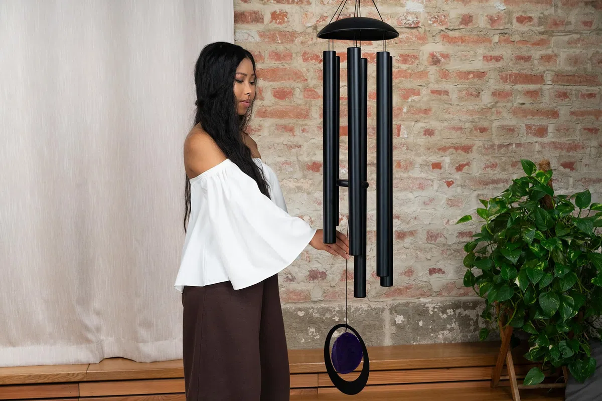 Sonic Energy 50" Purple Agate Meditation Chime, Schwarz (MCDT50ABK)
